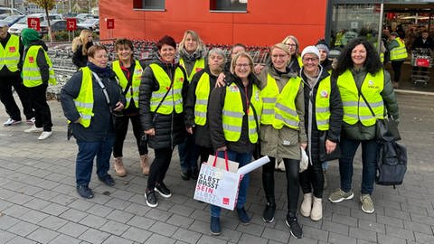Beschäftigte von Kaufland Crailsheim beim Streik in Eppingen