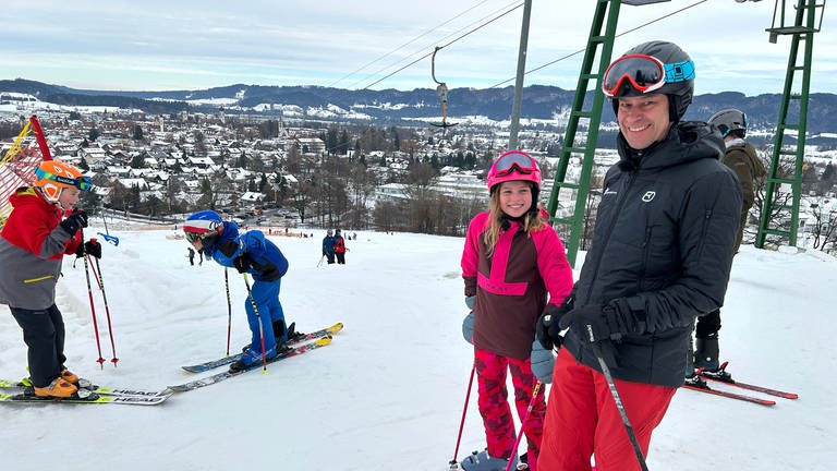 Skifahren auf der Felderhalde in Isny im Allgäu