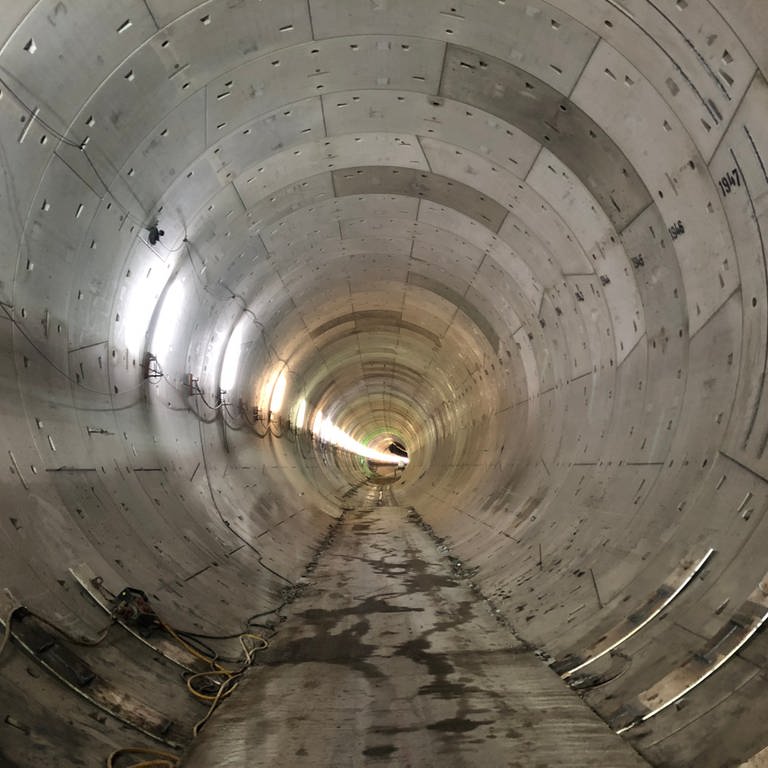 Tunnel Rastatt: Blick in die Weströhre des Bauprojekts