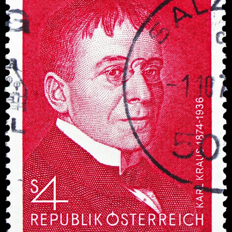 stamp printed in Austria devoted to Birth Centenary of Karl Kraus