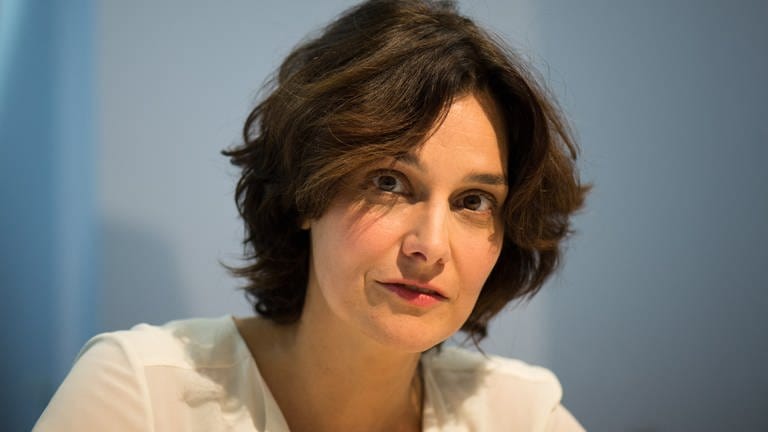 Katja Petrowskaja, aufgenommen am 9.10.2014 auf der 66. Frankfurter Buchmesse in Frankfurt am Main (Hessen). 