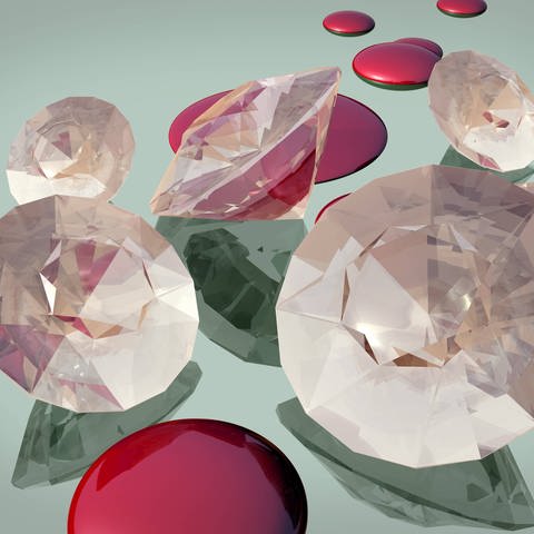 Diamanten mit roten Tropfen (Symbolbild): Damit Bürgerkriege nicht mit dem Export von "Blutdiamanten" finanziert werden können, muss die saubere Herkunft der Edelsteine seit 20 Jahren zertifiziert werden. Doch der sogenannte Kimberley-Prozess stößt an seine Grenzen.