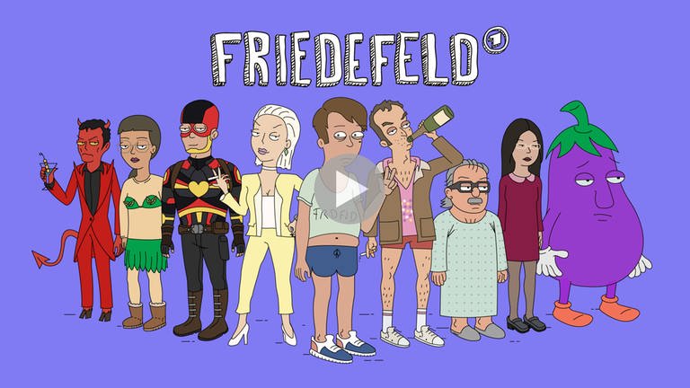 ARDSWR FRIEDEFELD, "Die erste deutsche Animated Sitcom", ab Freitag (22.03.24) in der ARD Mediathek.